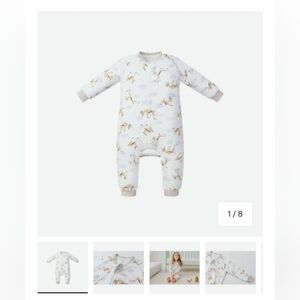 Nest Designs Organic Cotton Long Sleeve Footed Sleep Bag 1.0 TOG - Gazelle Sky